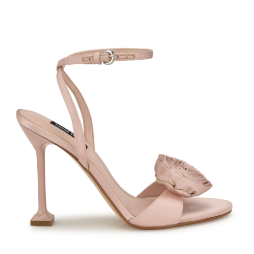 Womens Neve Rosette Ankle Strap Sandals - Light Pink Nine West