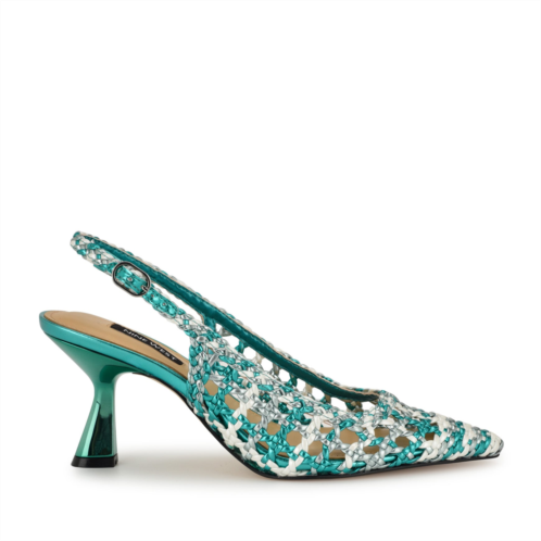 Womens Madalene Woven Slingbacks - Teal Multi Nine West