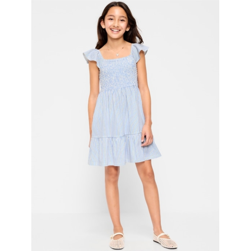 OldNavy Printed Smocked Fit and Flare Dress for Girls