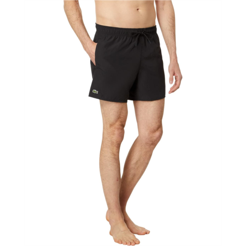 Mens Lacoste Solid Elastic Waist Swim Trunks