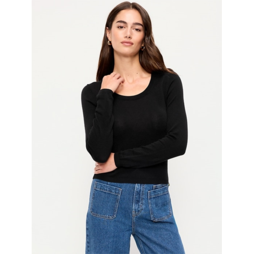 OldNavy Fitted Scoop-Neck Cropped Jersey Sweater