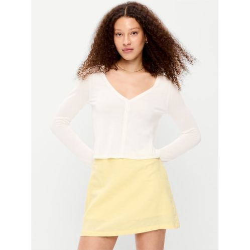 OldNavy V-Neck Long-Sleeve Sheer Cropped Cardigan