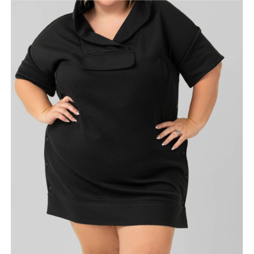 Psophia short sleeve hoodie - plus in black