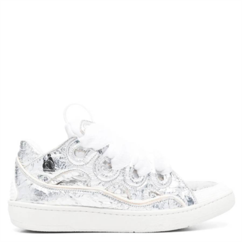 Lanvin curb metallic leather sneakers