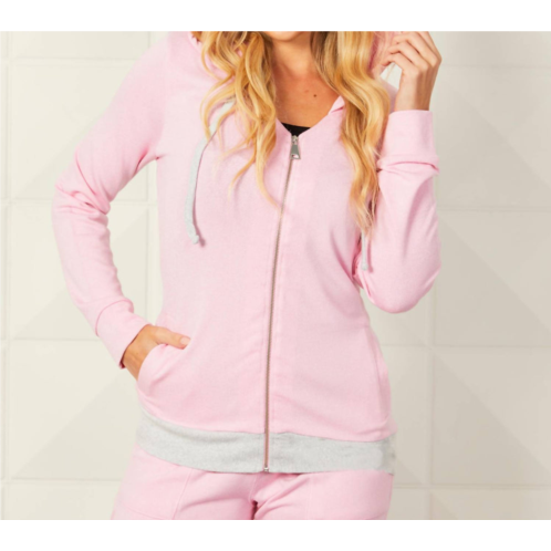 French kyss color block hoodie in blush