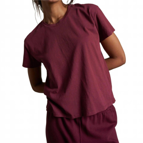 Perfectwhitetee harley boxy crew tee in dark burgundy