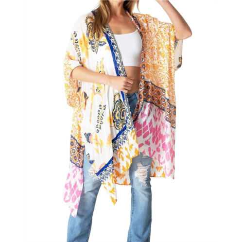 Top It Off addie lightweight boho festival colorful kimono in multicolor