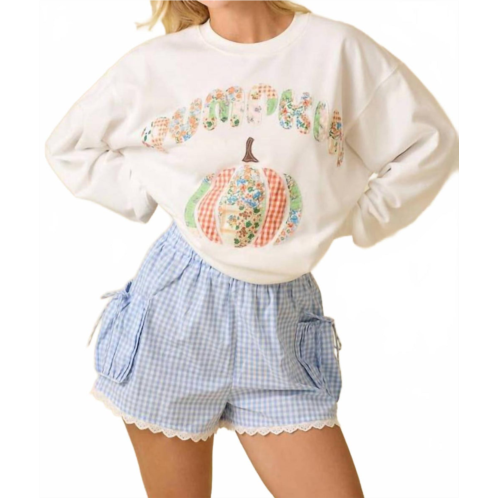 Mainstrip pumpkin patch top in white