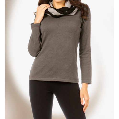 Angel Apparel striped infinity scarf in gray