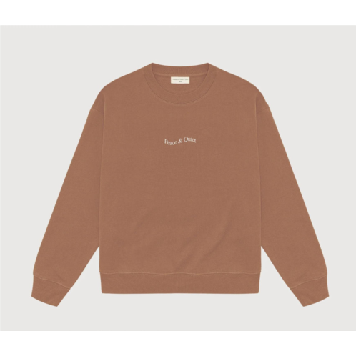Museum of Peace & Quiet womens wordmark crewneck sweatshirt in brown