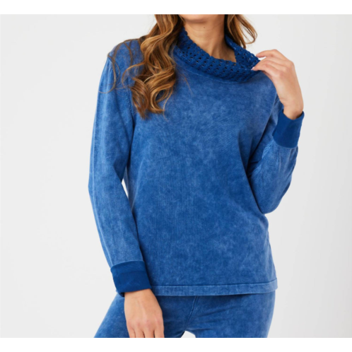 Angel Apparel cowl neck sweater in denim
