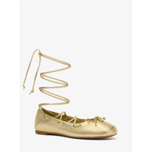 Michael Kors shae flex metallic leather ballet flat