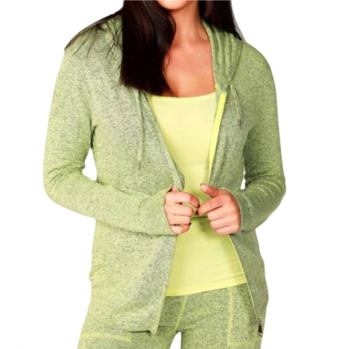 French kyss melange zip hoodie in lime