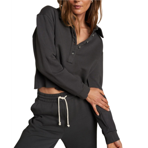 Perfectwhitetee vinny fleece quarter sleeve sweatshirt in vintage black