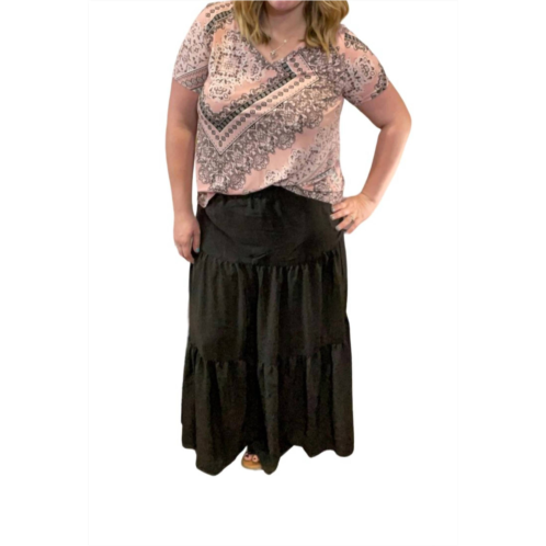 Ee:some tiered maxi skirt in black