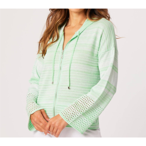 French kyss zip hoodie cardigan in mint