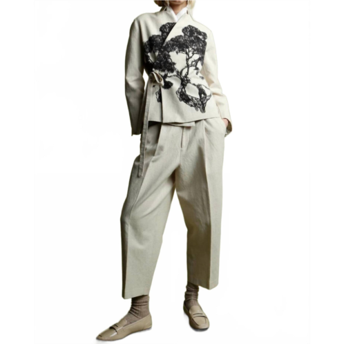 Psophia structured slouchy pant in ivory