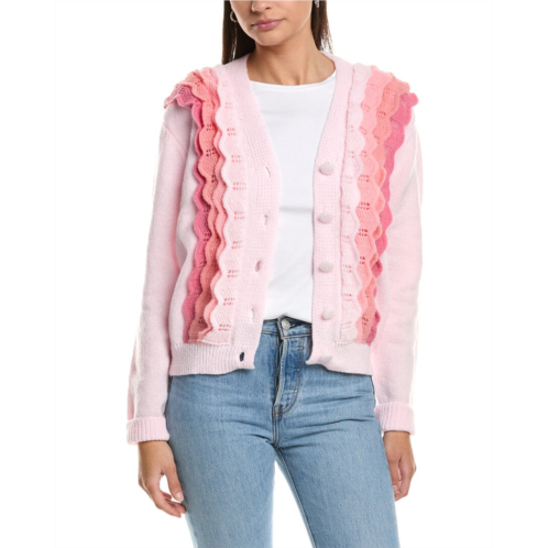 FATE scallop ruffle detail cardigan