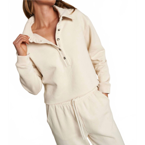 Perfectwhitetee vinny heavier fleece 3/4 sweatshirt in sugar