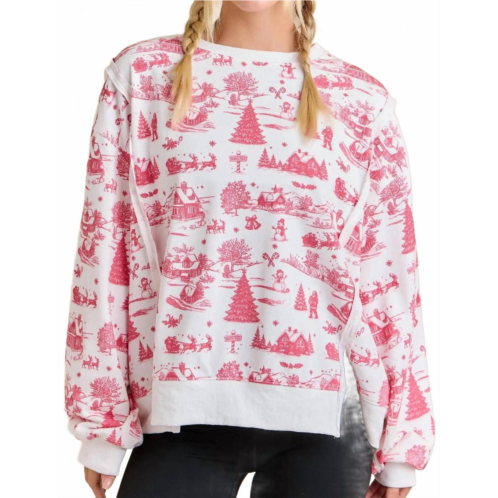 Mainstrip anabelle holiday toile top in red