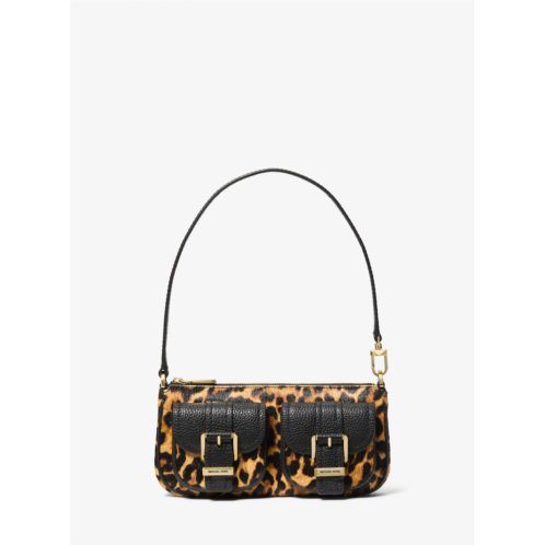 Michael Kors zoe small leopard print calf hair pochette