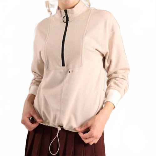 Simondona half zip sweatshirt in beige
