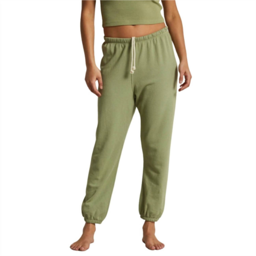 Perfectwhitetee french terry easy sweatpant in oil green