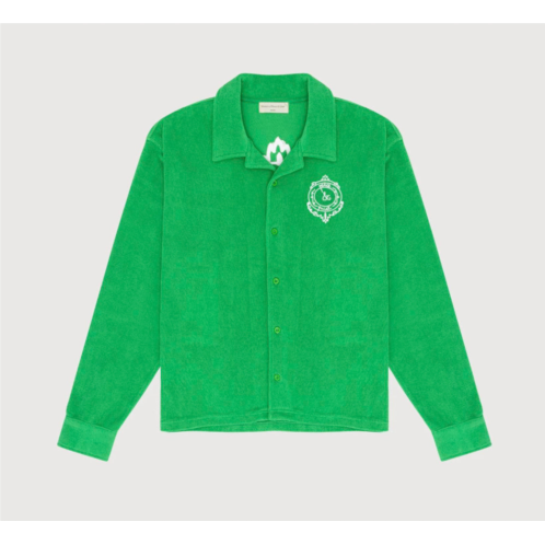 Museum of Peace & Quiet mens seal terry cloth button up in kelly