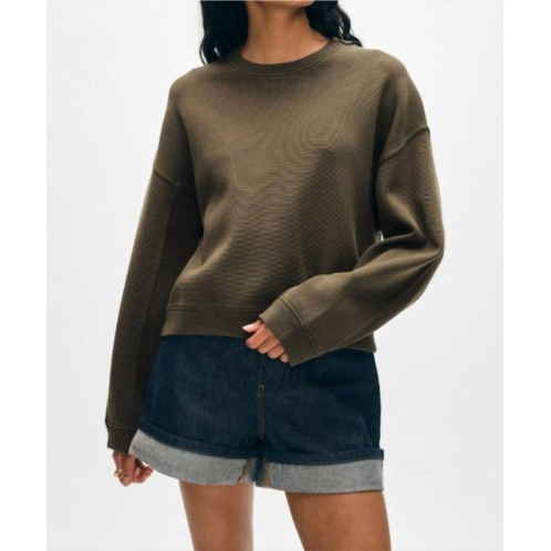 White Warren superfine organic cotton sweatshirt in dark sage