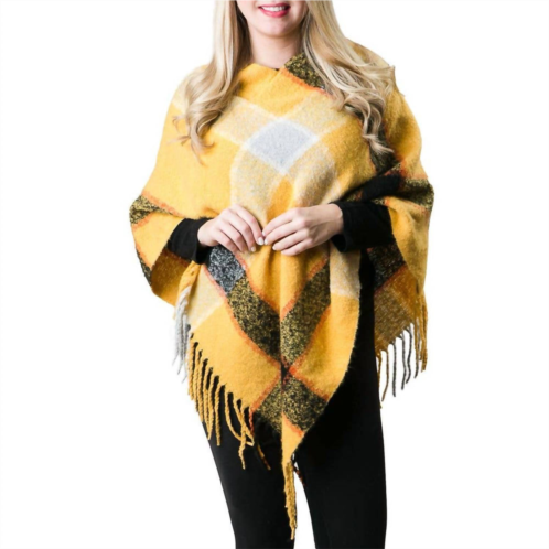 Top It Off womens cece poncho wrap in yellow