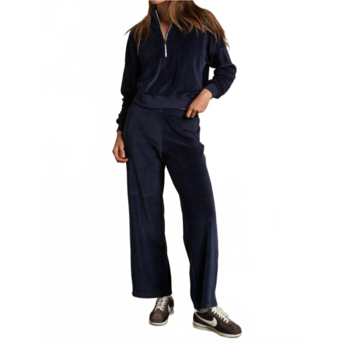 Perfectwhitetee alex velour pant in navy