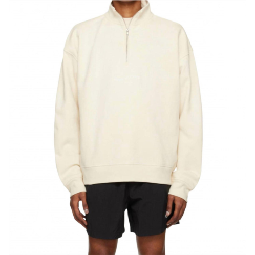 Museum of Peace & Quiet wordmark nylon quarter zip sweatshirt in bone