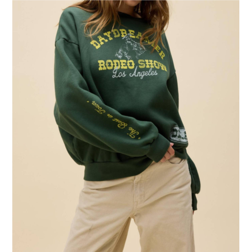 DAYDREAMER rodeo crew oversized sweatshirt in deep green