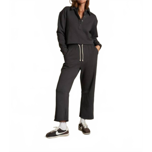 Perfectwhitetee vinny fleece collared sweatshirt in charcoal