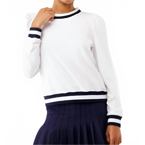 SMITH & QUINN peggy sweatshirt in white/ navy stripe