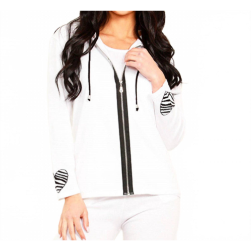 Angel Apparel love zip hoodie in white