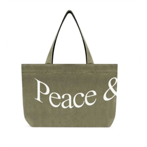 Museum of Peace & Quiet mens wordmark tote bag in olive