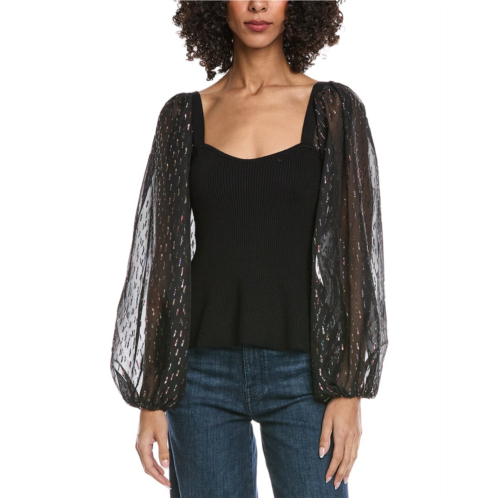 FATE contrast sheer top