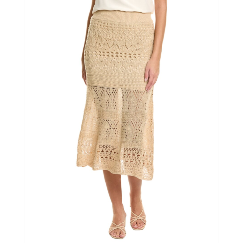 FATE pointelle open knit skirt