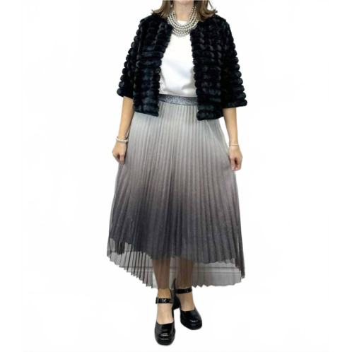 Fate pleated midi skirt in metallic ombre