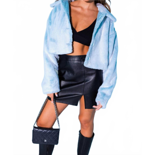 LE LIS snow angel fur jacket in baby blue