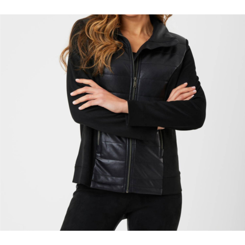 Angel Apparel vegan leather/suede quilted jacket in black