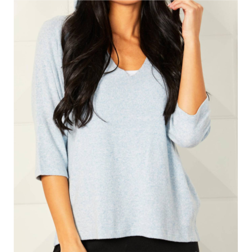 French kyss allie kashmira v-neck hoodie in sky blue