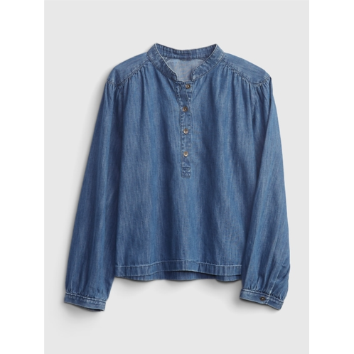 Gap Kids Organic Cotton Shirred Denim Top