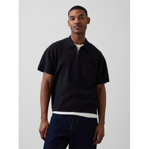 Gap Oversized Quarter-Zip Pocket Polo Sweater
