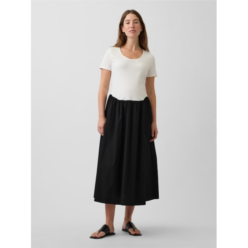 Gap Maternity Mixed Media Drop-Waist Dress