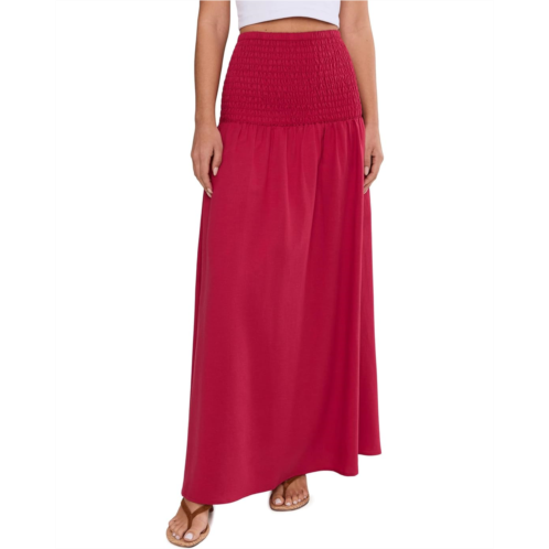 Womens Seafolly Beach Edit Shirred Waist Midi Skirt