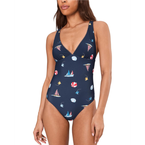 Womens Seafolly BeachClub Deep V-Neck One-Piece
