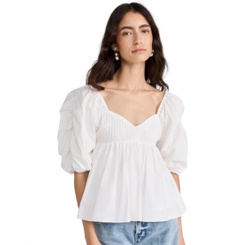 Womens English Factory Sleeve Cinched Pin Tuck Top