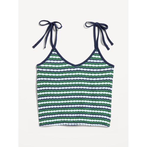 OldNavy Sleeveless Pointelle Tie-Strap Tank Top